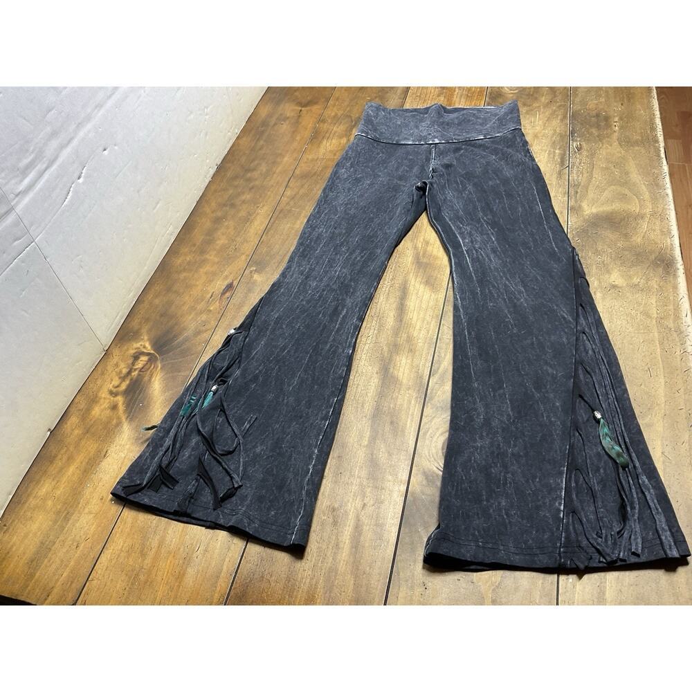 Pat Dahnke Fringe Flare Leggings Size Medium Boho Hippie